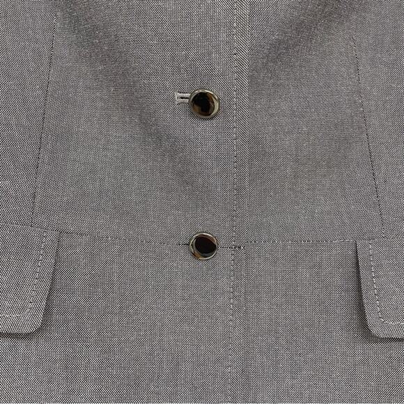 Tahari ASL Grey Fitted Three Button Blazer Jacket Womens 8P Dark Academia - Picture 4 of 7
